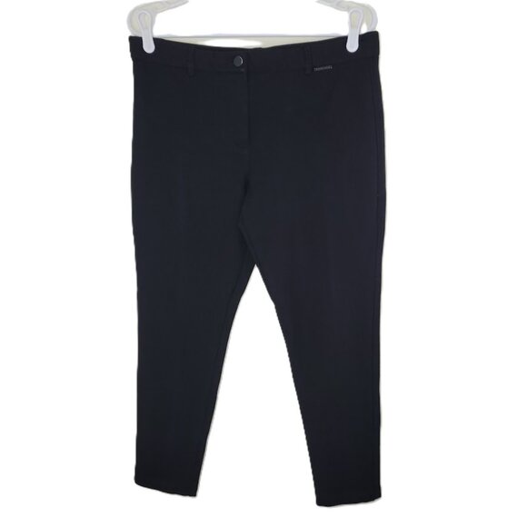Mario Serrani Black Ankle Pants Comfort Stretch Zip/Button Closure Women's SZ L - Picture 1 of 9